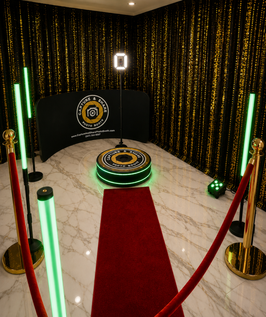 360 Photo Booth with LED Stick lights