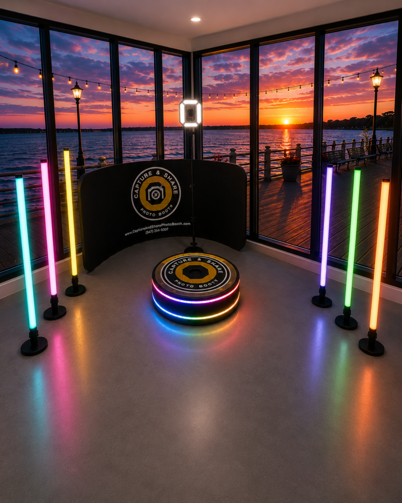 360 Photo Booth with LED Stick lights
